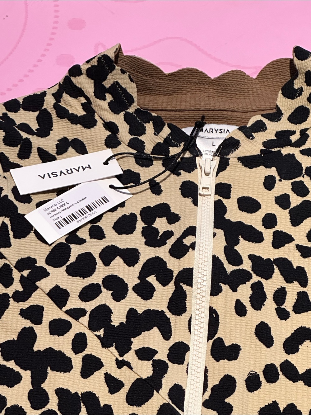 NEW WITH TAGS – Marysia North Sea Rashguard Swimsuit – Cheetah Print – Size L - Picture 3 of 13